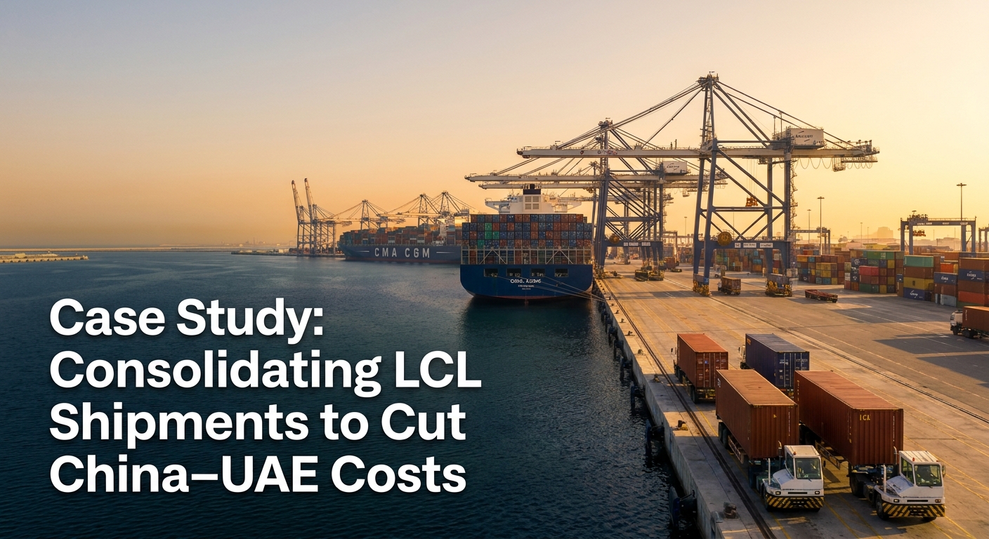 Operational documentary view of case study: consolidating lcl shipments to cut china–uae costs in UAE logistics corridor