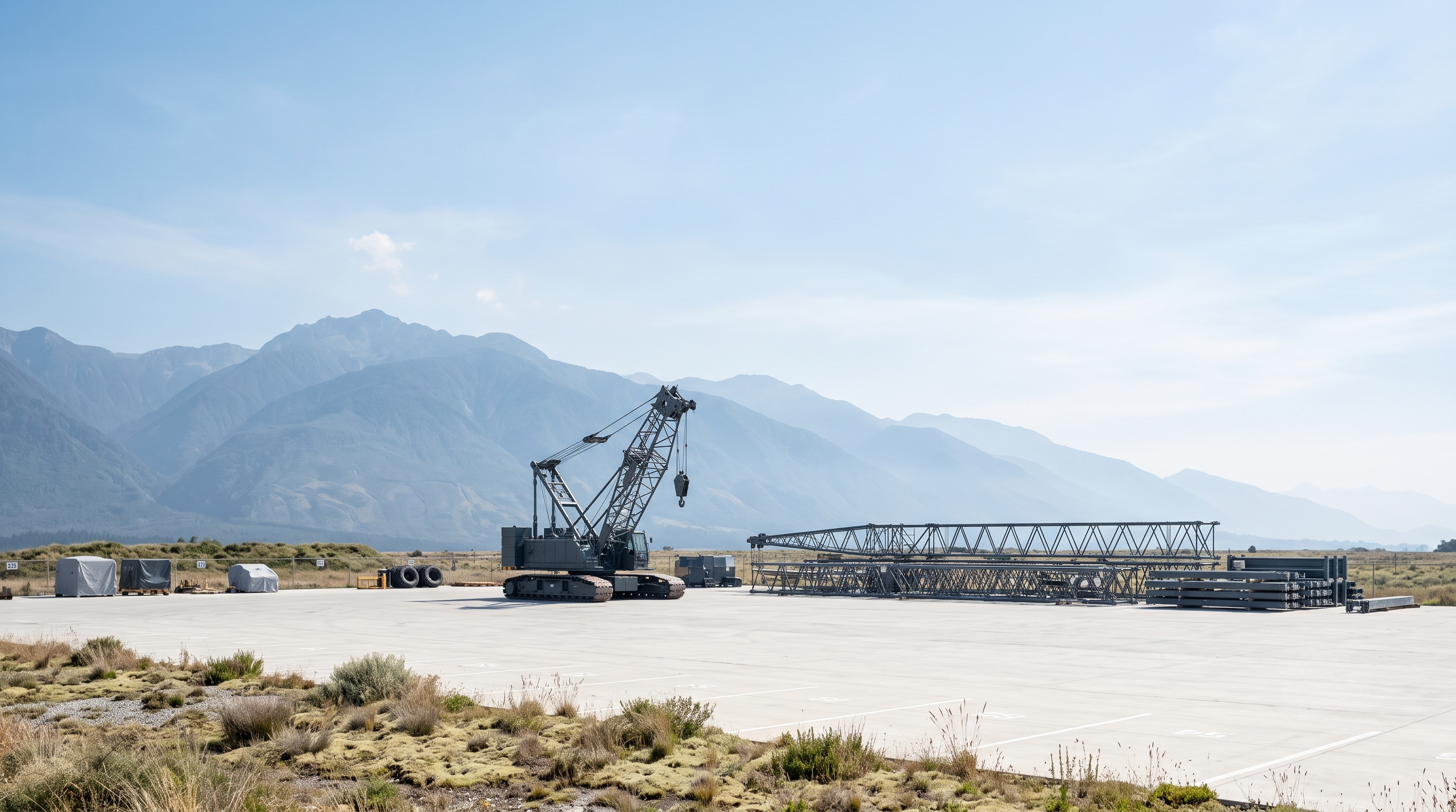 Heavy lift crane operations discharging heavy cargo