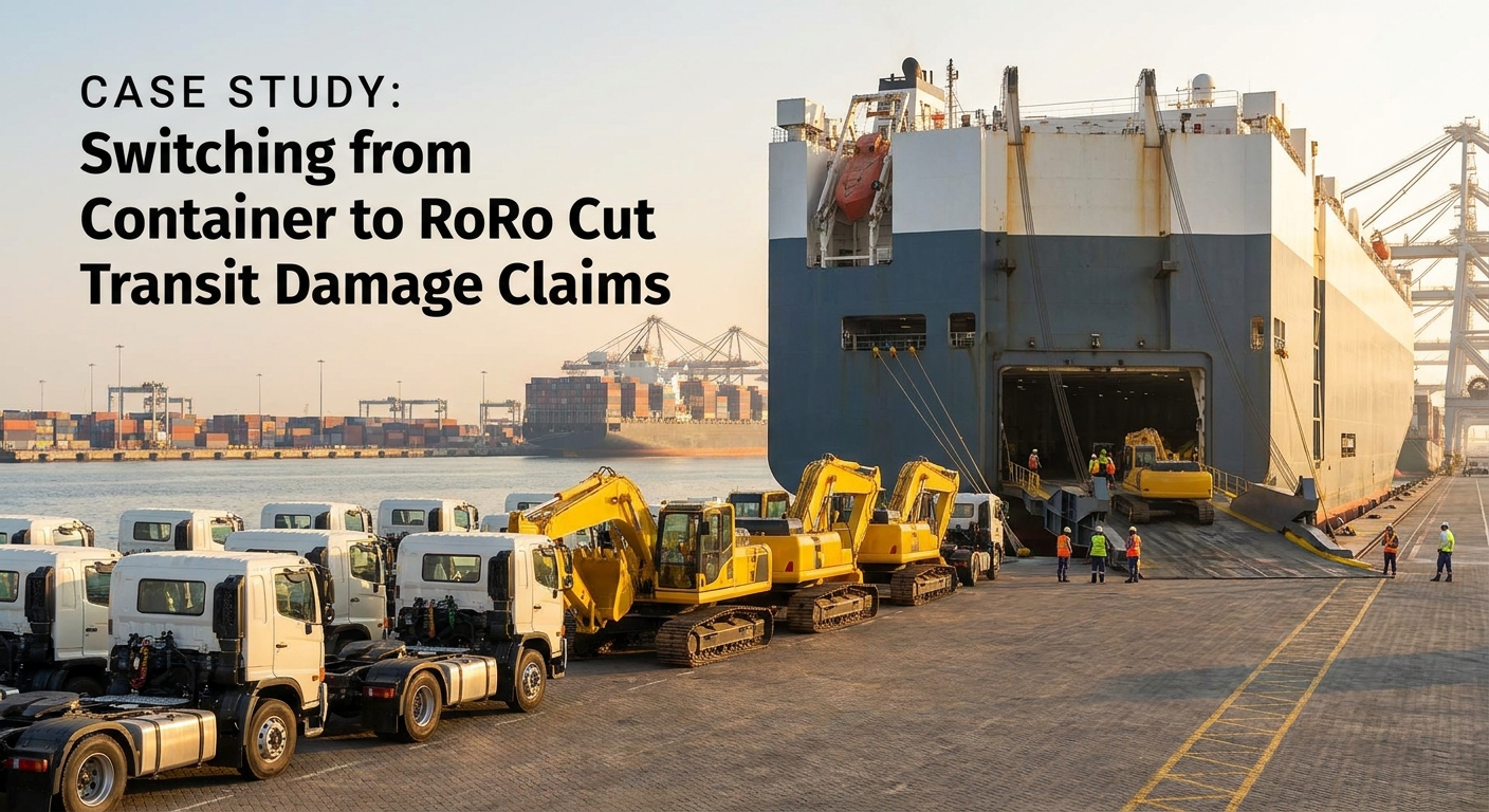 Operational documentary view of case study: switching from container to roro cut transit damage claims in UAE logistics corridor