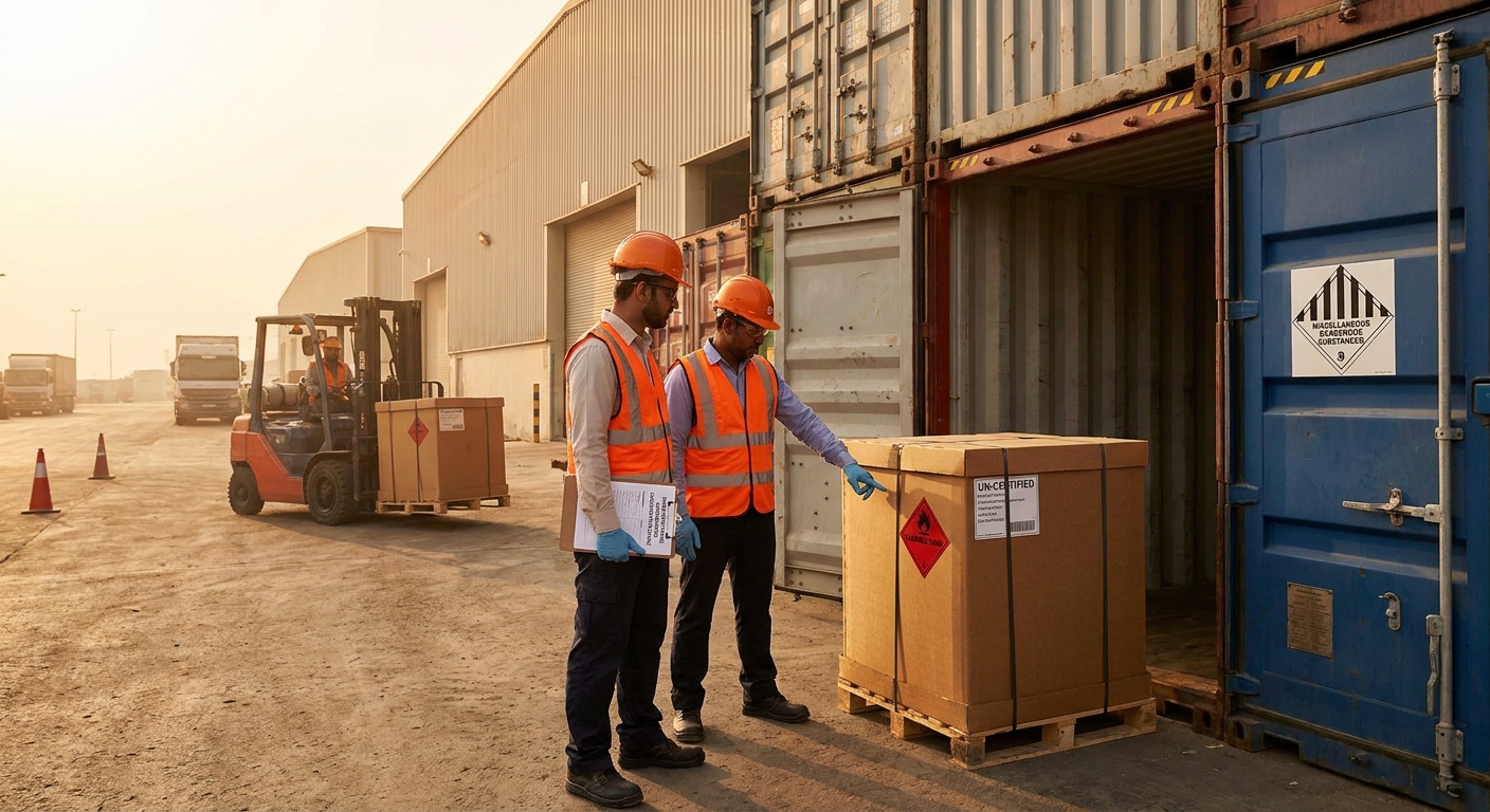 Operational documentary view of dangerous goods documentation checklist for exporters in UAE logistics corridor