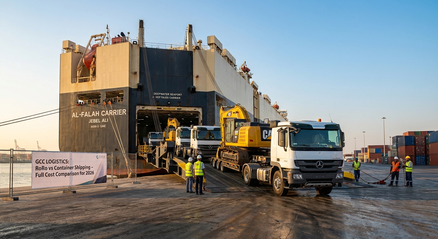 Operational documentary view of roro vs container shipping: full cost comparison for 2026 in UAE logistics corridor