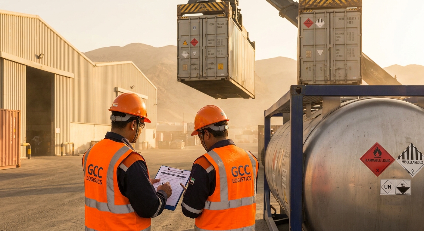 Operational documentary view of tank container booking checklist for bulk liquid shipments in UAE logistics corridor